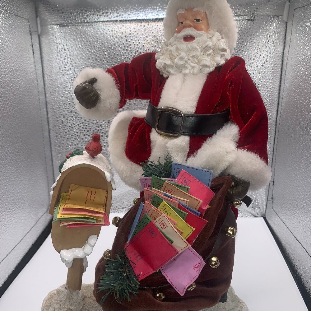 Santa Claus Mail Sack W Mailbox Stand Up Figure SELLING AS IS